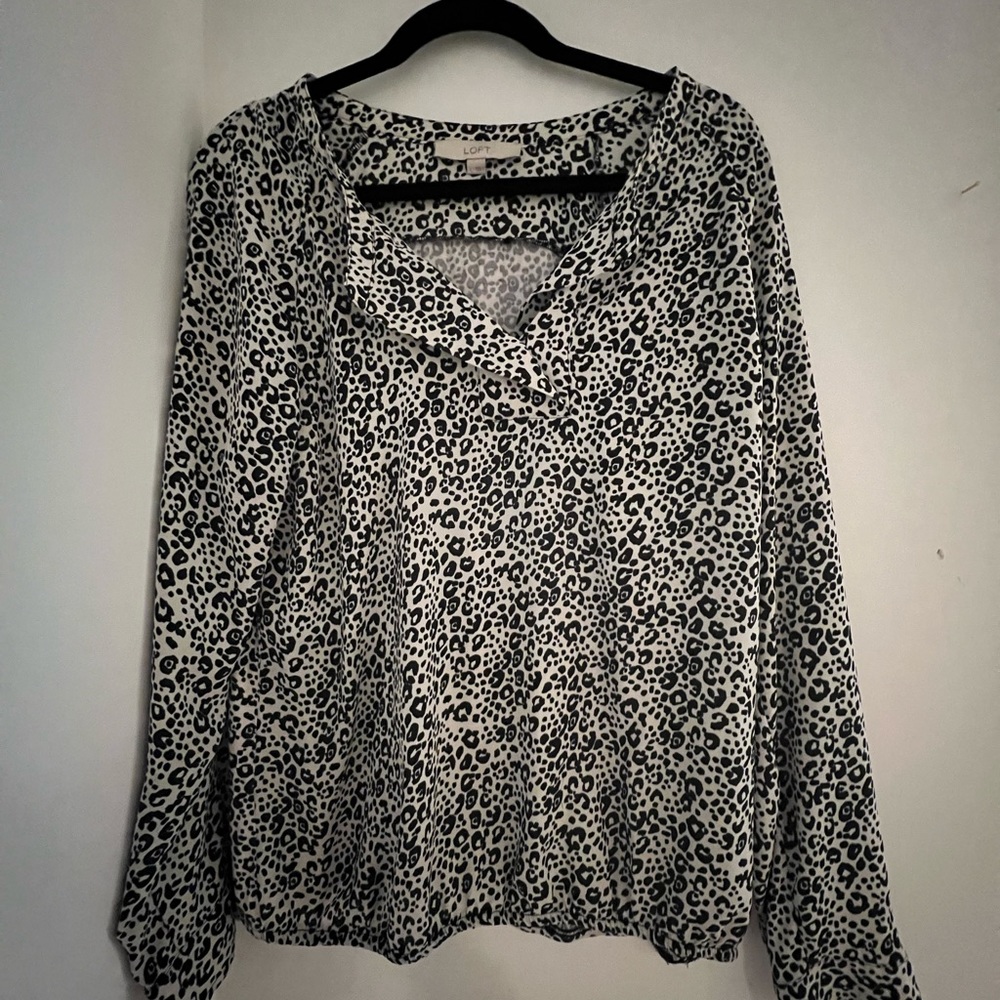 Ann Taylor Loft Leopard Print Blouse